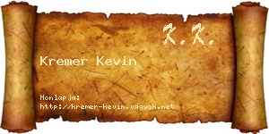 Kremer Kevin névjegykártya